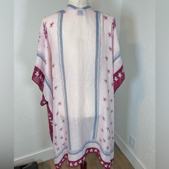 CLEAR-OUT Save the Ocean Beachy Print Kimono / Swim Coverup - Picture 3 of 11